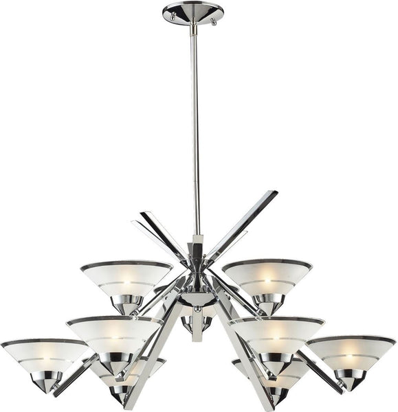 Refraction 9 Light Chandelier In Polished Chrome