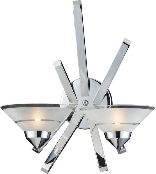 Refraction 2 Light Wall Sconce In Polished Chrome