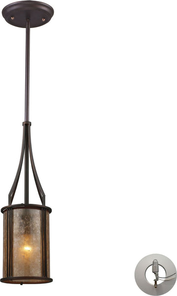 Barringer 1 Light Pendant and Tan Mica With Adapter Kit