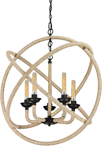 Pearce 5 Light Chandelier In Matte Black