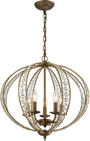 Elizabethan 5 Light Chandelier In Dark Bronze