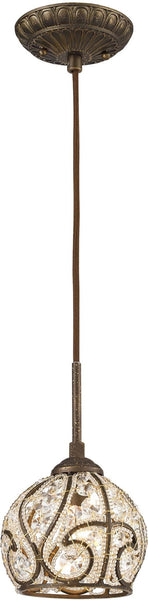 Elizabethan 1 Light Mini Pendant In Dark Bronze