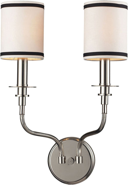 Tribeca 2 Light Wall Sconce In Polished Nickel