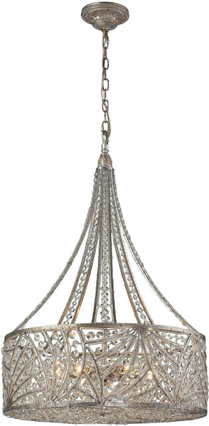Renaissance 6 Light Pendant In Sunset Silver
