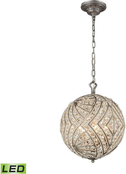Renaissance 5 Light Led Chandelier In Weathered Zinc