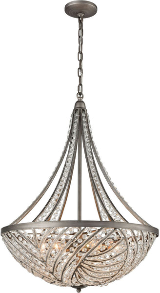 Renaissance 6 Light Chandelier In Weathered Zinc