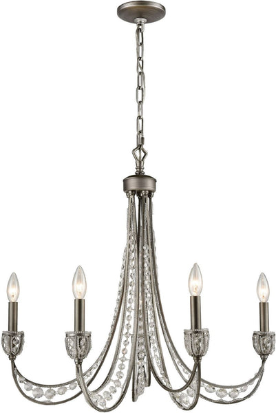 Renaissance 5 Light Chandelier In Weathered Zinc