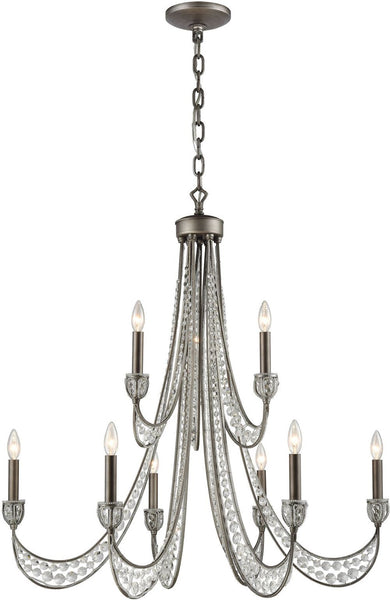 Renaissance 9 Light Chandelier In Weathered Zinc