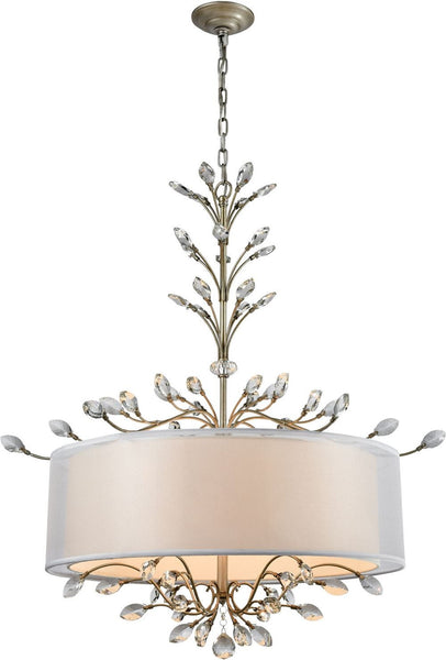 Asbury 6 Light Led Chandelier In Aged Silver
