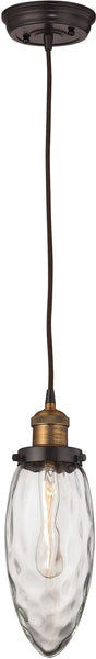 Owen 1 Light Pendant In Oil Rubbed Bronze and Antique Brass