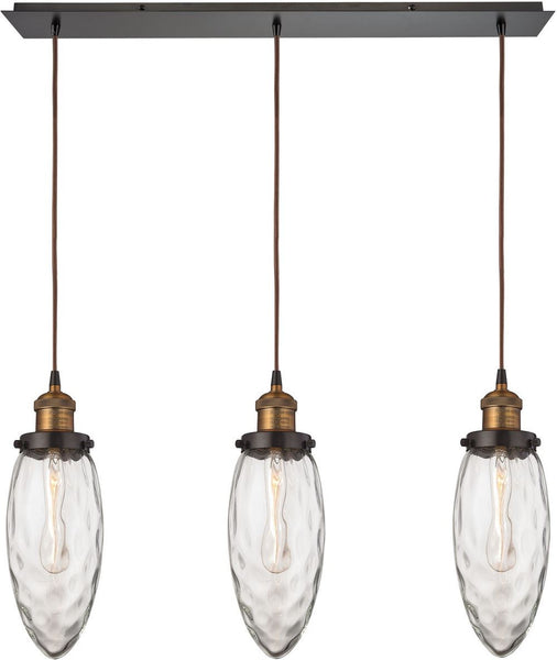 Owen 3 Light Pendant In Oil Rubbed Bronze and Antique Brass