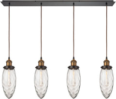 Owen 4 Light Pendant In Oil Rubbed Bronze and Antique Brass