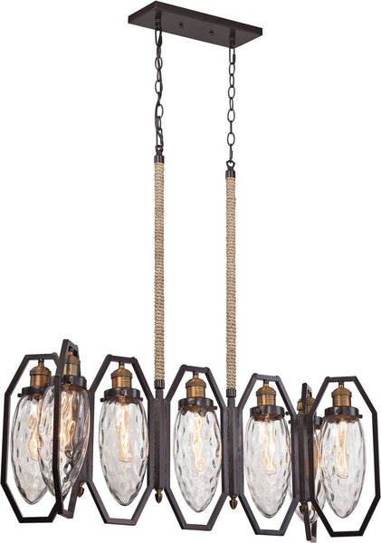 Owen 7 Light Chandelier In Oil Rubbed Bronze and Antique Brass