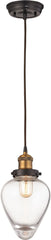 Bartram 1 Light Pendant In Oil Rubbed Bronze and Antique Brass