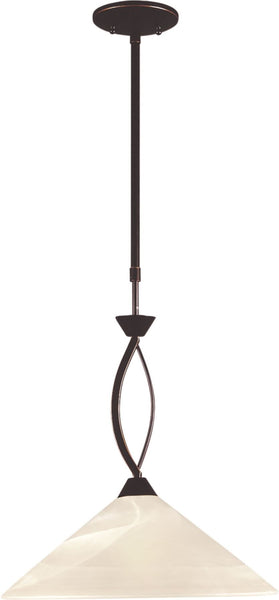 Elysburg 1 Light Pendant In Oil Rubbed Bronze and White Glass