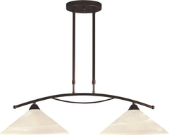 Elysburg 2 Light Island In Oil Rubbed Bronze and White Glass