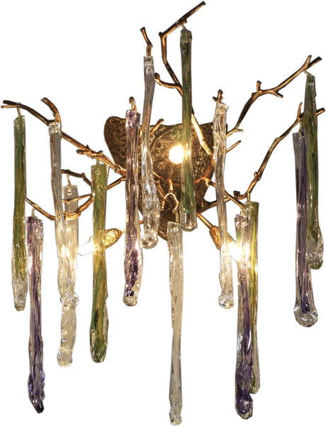 Stalavidri 3 Light Wall Sconce In Talha Bronze With Multi-Hued Spires