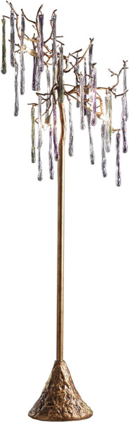 Stalavidri 5 Light Floor Lamp In Talha Bronze With Multi-Hued Spires