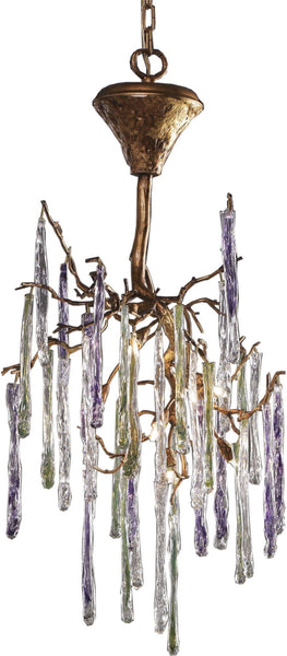 Stalavidri 7 Light Chandelier In Talha Bronze With Multi-Hued Spires
