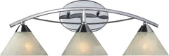 Elysburg 3 Light Vanity In Polished Chrome and White Glass