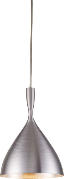 Spun Aluminum 1 Light Pendant In Satin Nickel