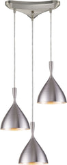 Spun Aluminum 3 Light Pendant In Aluminum