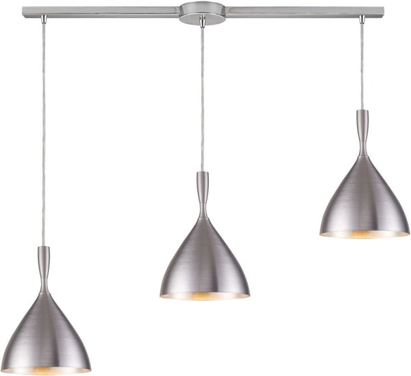 Spun Aluminum 3 Light Pendant In Aluminum