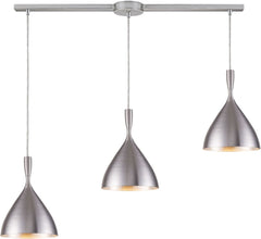 Spun Aluminum 3 Light Pendant In Aluminum