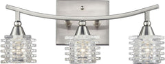 Matrix 3 Light Vanity In Satin Nickel and Clear Glass