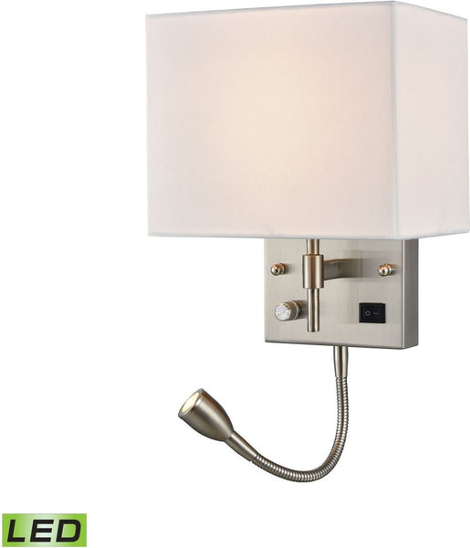 Sconces 2 Light Led Wall Sconce In Satin Nickel