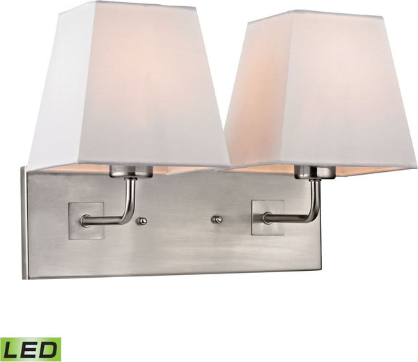Beverly 2 Light Led Wall Sconce In Brushed Nickel