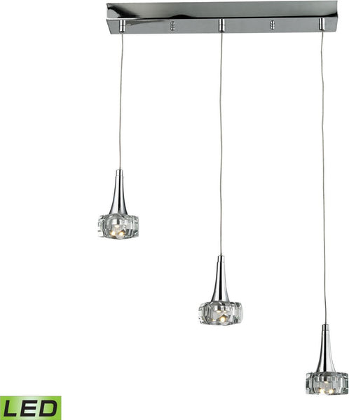 Alea 3 Light Led Pendant In Polished Chrome