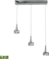 Alea 3 Light Led Pendant In Polished Chrome