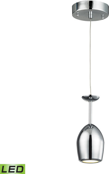 Vasso Chromo 1 Light Led Pendant In Polished Chrome