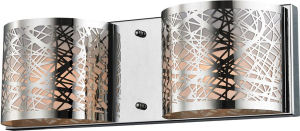 Ventor 2 Light Vanity In Polished Chrome and Etched Stainless Steel