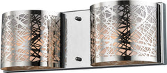 Ventor 2 Light Vanity In Polished Chrome and Etched Stainless Steel