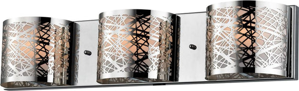Ventor 3 Light Vanity In Polished Chrome and Etched Stainless Steel