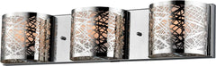 Ventor 3 Light Vanity In Polished Chrome and Etched Stainless Steel