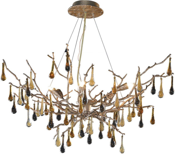 Bijou 6 Light Chandelier In Silver Leaf
