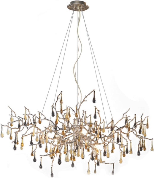 Bijou 8 Light Chandelier In Silver Leaf