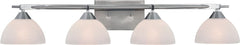 Freeland 4 Light Vanity In Brushed Nickel and Opal White Glass
