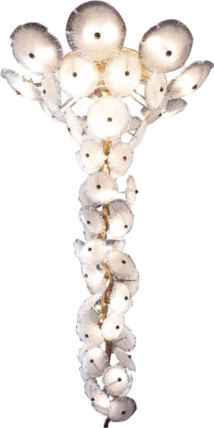 Girona 43 Light Chandelier In Silver Leaf and Murano Glass