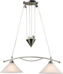 Elysburg 2 Light Island In Satin Nickel