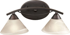 Elysburg 2 Light Vanity In Oil Rubbed Bronze and White Glass