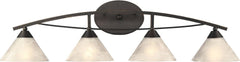 Elysburg 4 Light Vanity In Oil Rubbed Bronze and White Glass