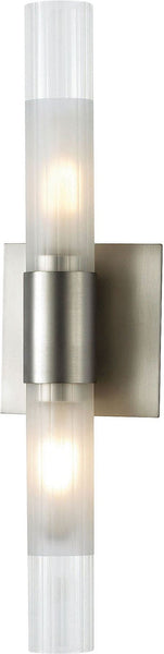Regato Duo 2 Light Sconce In Satin Nickel With Clear and Frosted Glass