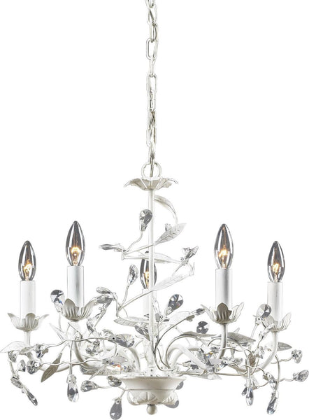 Circeo 5 Light Chandelier In Antique White