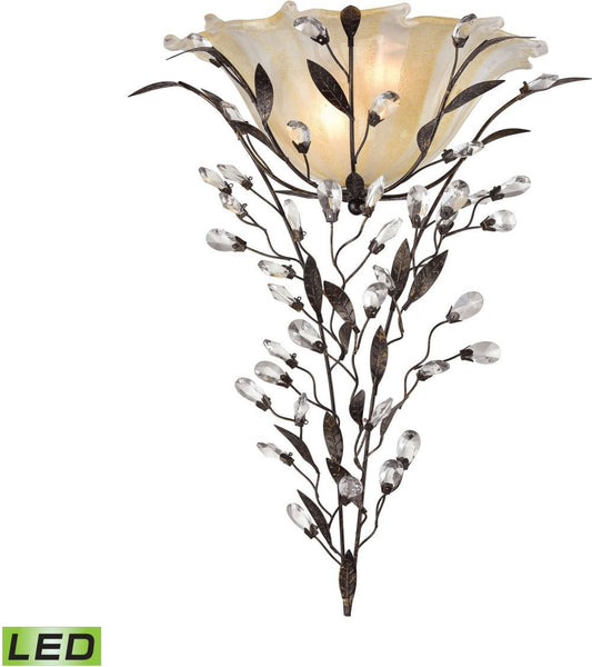 Circeo 2 Light Led Wall Sconce In Deep Rust
