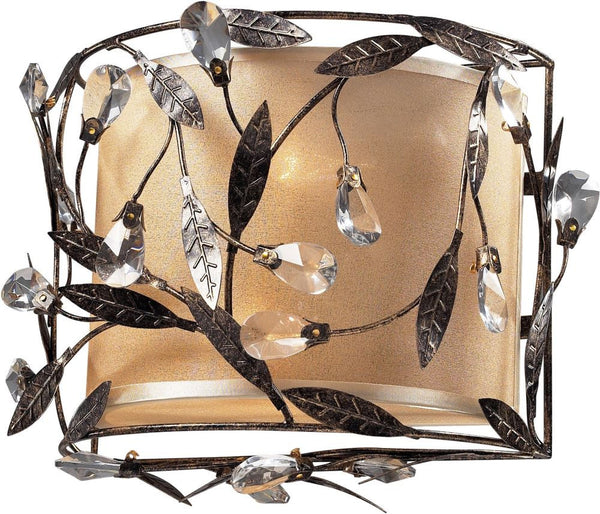 Circeo 2 Light Sconce In Deep Rust and Glass Crystals