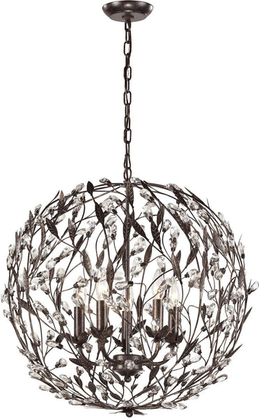 Circeo 5 Light Pendant In Deep Rust